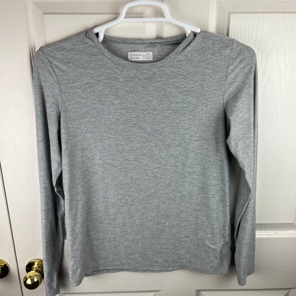 Outdoor Voices Long Sleeve Top Gray Soft Thumbholes Size Small - Picture 1 of 3